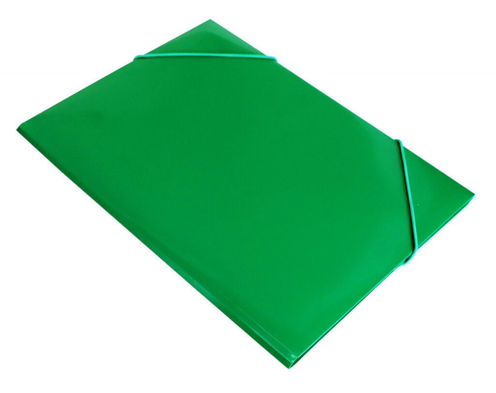Папка на резинке А4 0,5мм зелёная