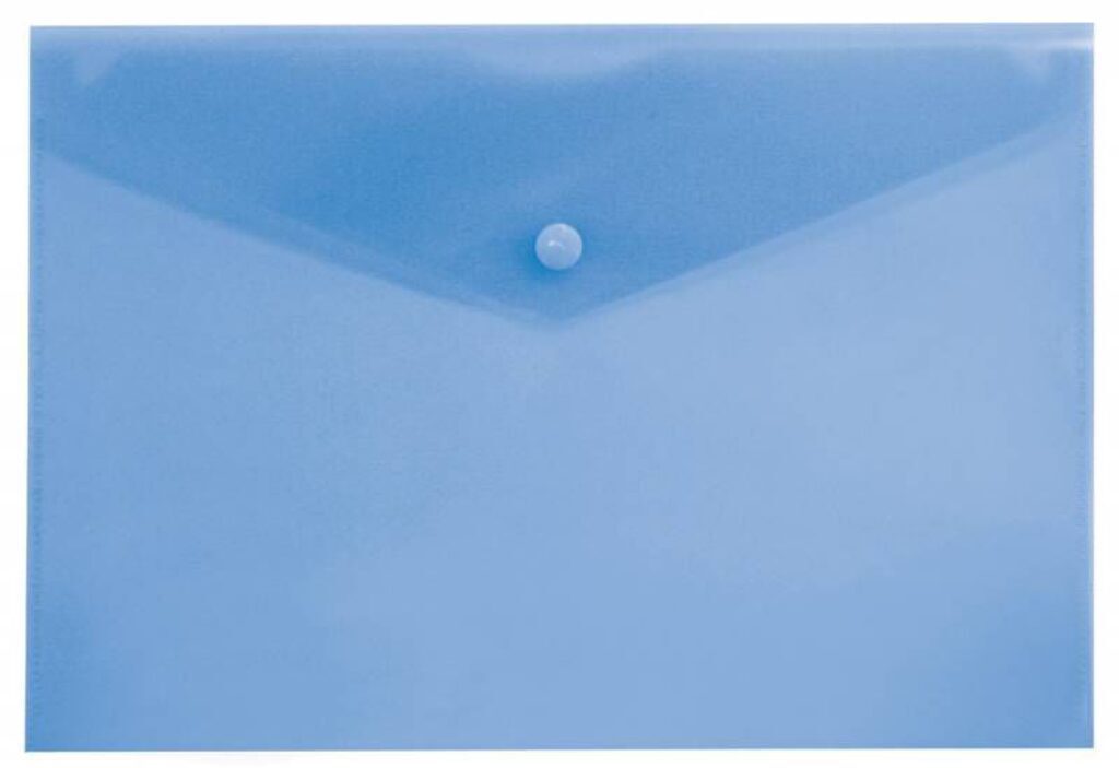 Конверт на кнопке А5 0,18мм однотонный синий