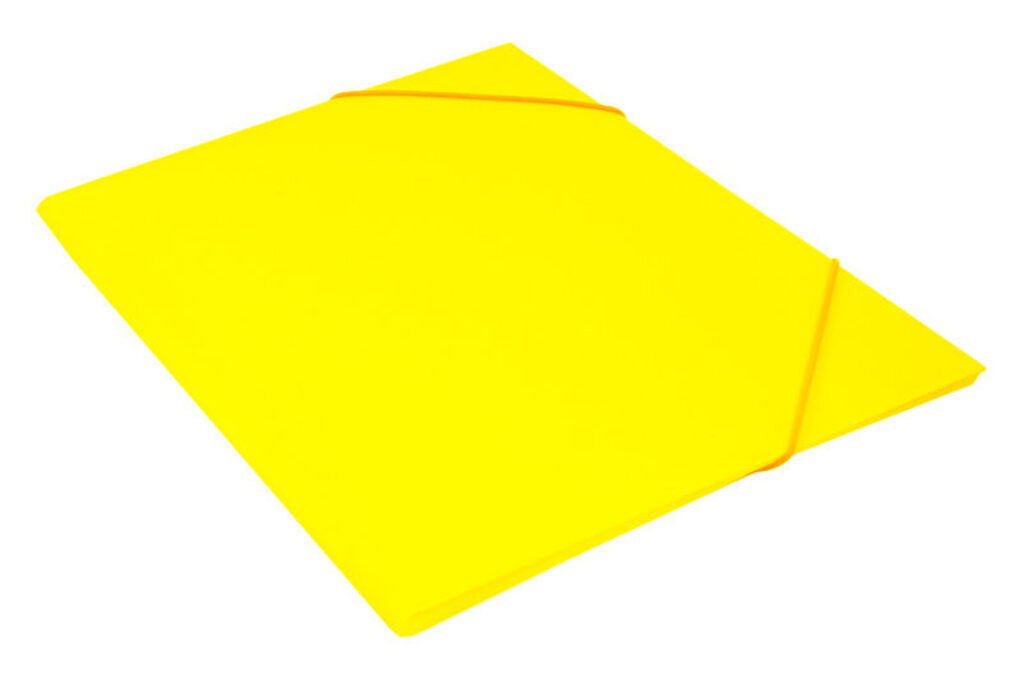 Папка на резинке А4 0,5мм Double Neon желтая