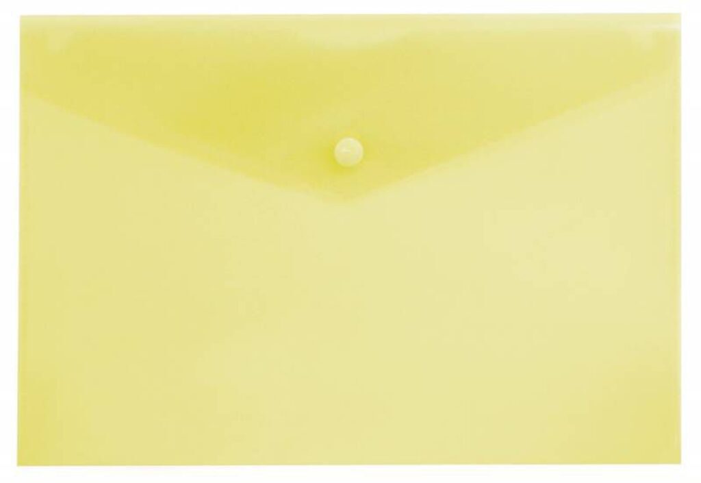 Конверт на кнопке А5 0,18мм однотонный желтый