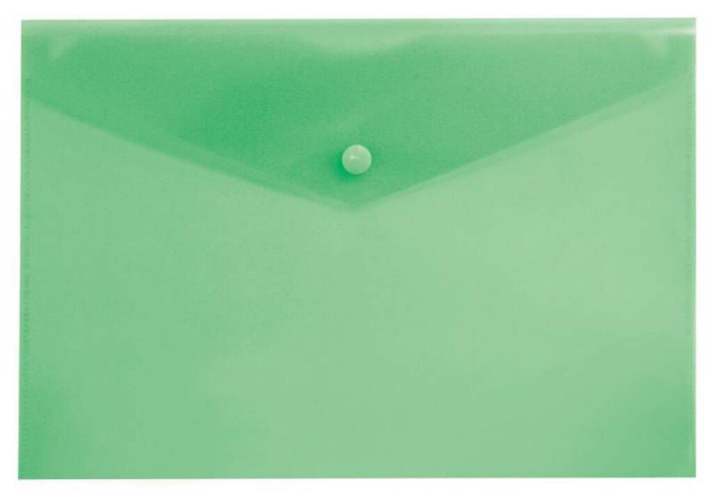 Конверт на кнопке А4 0,15мм однотонный, зелёный