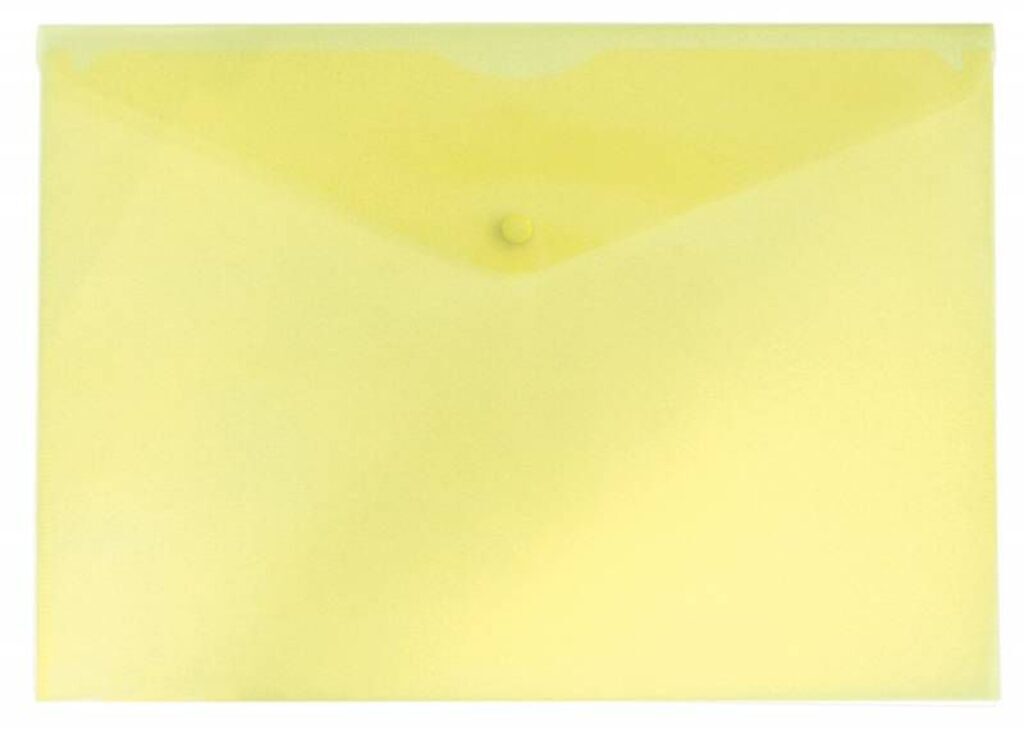 Конверт на кнопке А4 0,15мм однотонный, жёлтый
