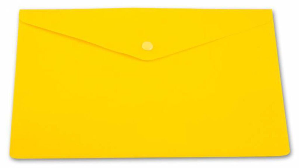 Конверт на кнопке А5 0,18мм непрозр., глянц. однотонный, желтый