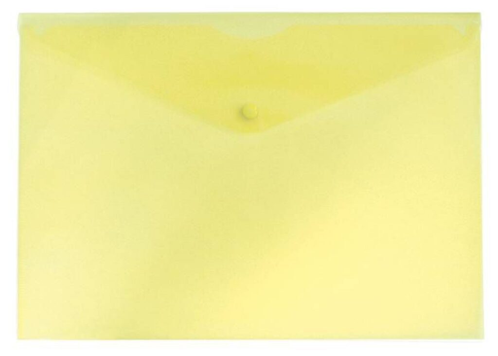 Конверт на кнопке А4 0,18мм однотонный, жёлтый