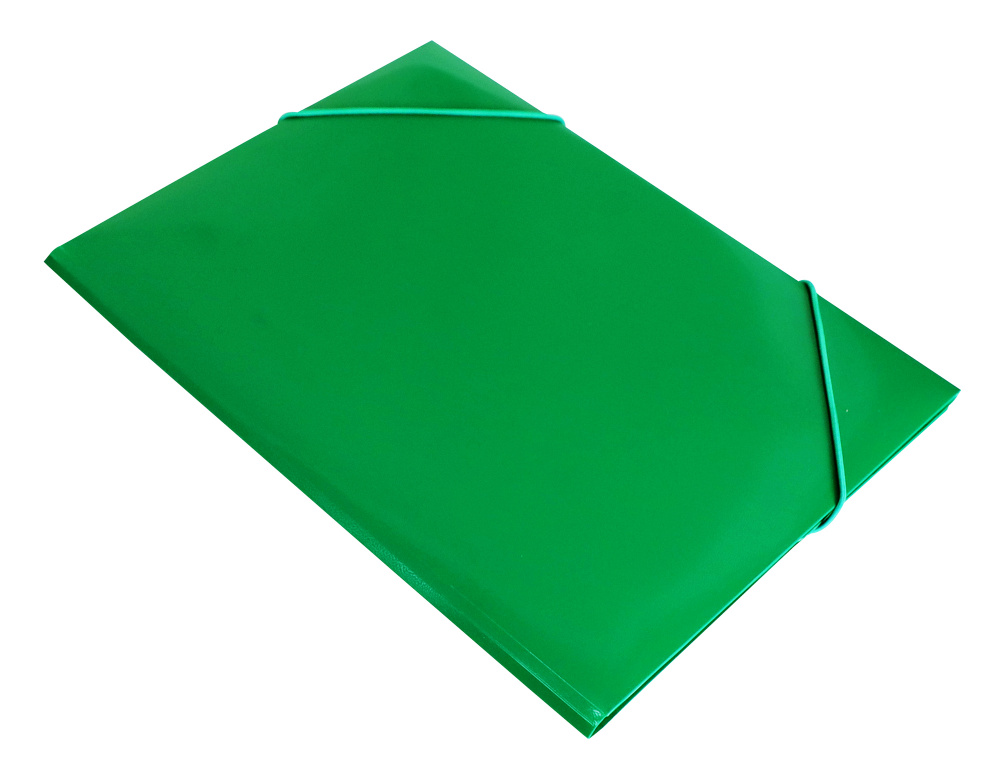 Папка на резинке А4 0,4мм зелёная