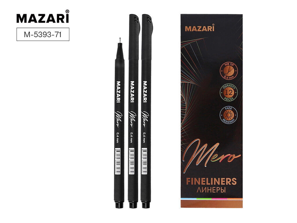 Ручка линер 0,4мм "Mazari Mero" черная
