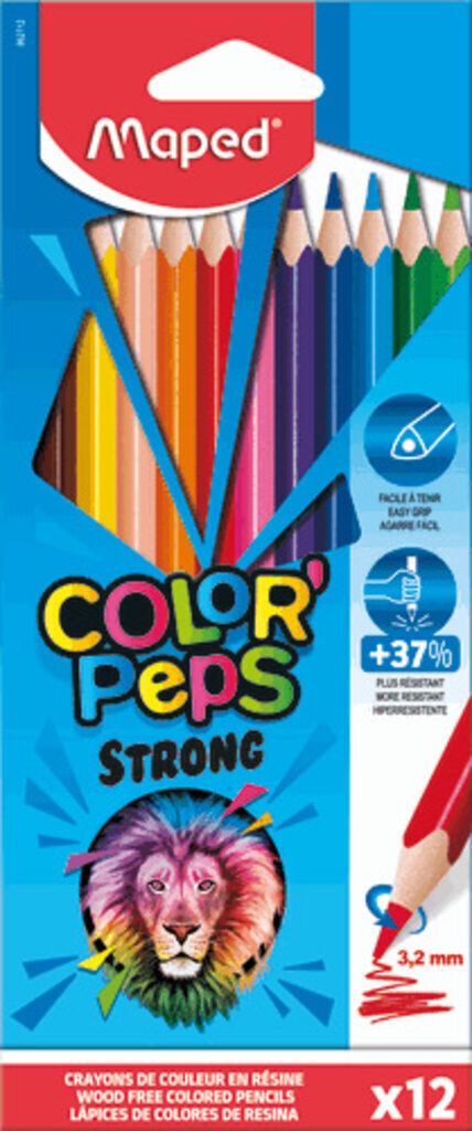 Карандаши цвет. 12цв  Maped Color Peps Strong  пластиковые, повышен.прочности