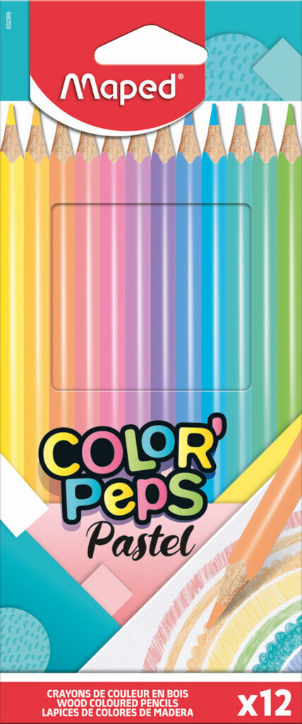 Карандаши цвет. 12цв  Maped Color Peps Pastel трехгранные, ударопрочные, пастельные цвета