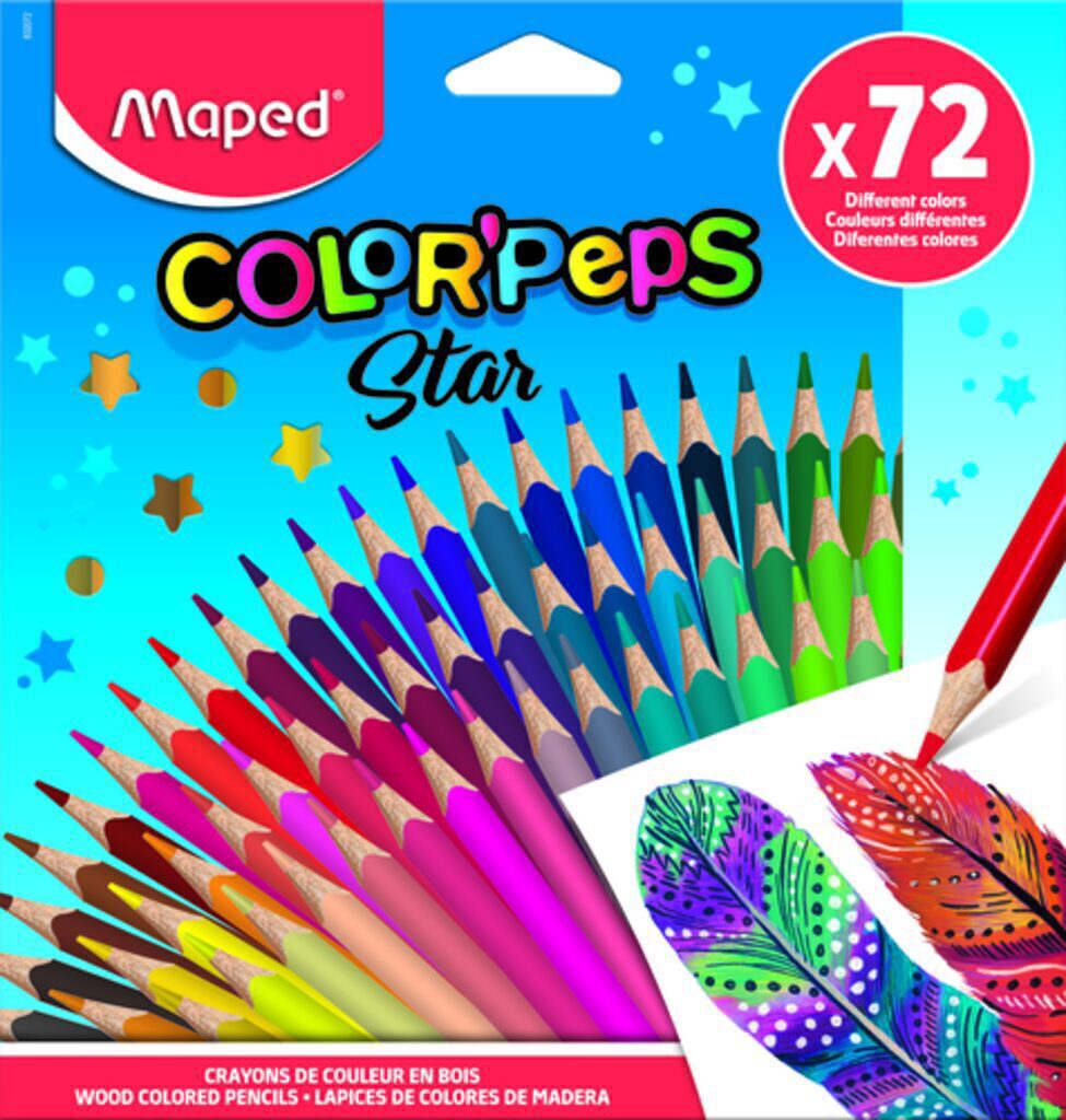 Карандаши цвет. 72цв  Maped Color Peps Star  из американской липы, повышен.прочности