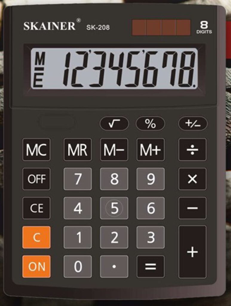 Калькулятор   8 разр. Skainer настольный  двойное питание черный  (аналог CMB-801BK)