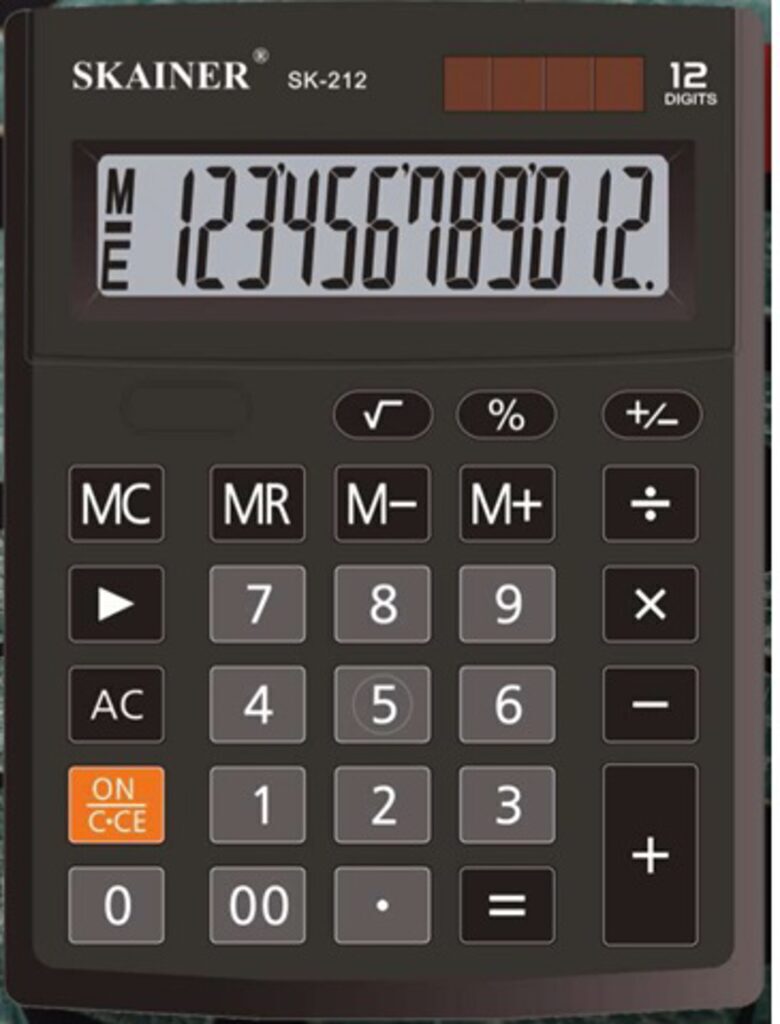 Калькулятор 12 разр. Skainer  настольный двойное питание черный  (аналог CMB-1201BK)