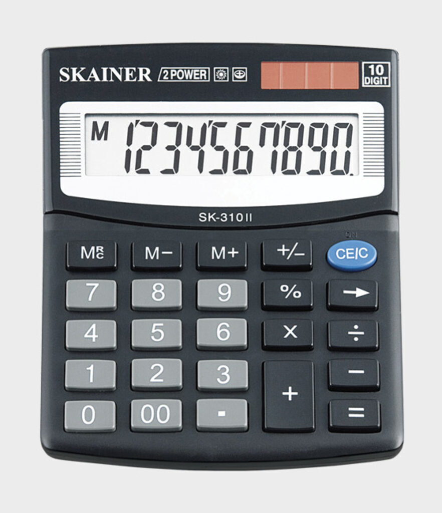 Калькулятор  10 разр. Skainer  настольный двойное питание черный (аналог SDC-810 )