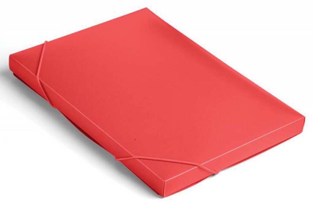 Папка - короб на резинке А4 0,5мм цвет красный , корешок 25мм