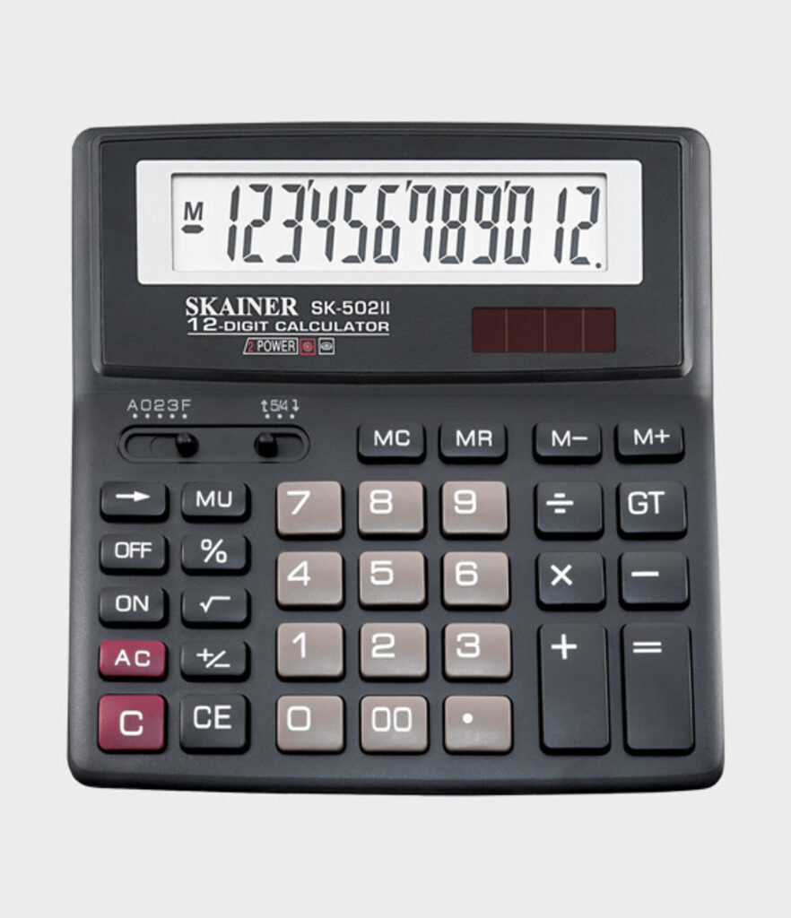 Калькулятор  12 разр. Skainer  настольный двойное питание черный (аналог SDC-620)