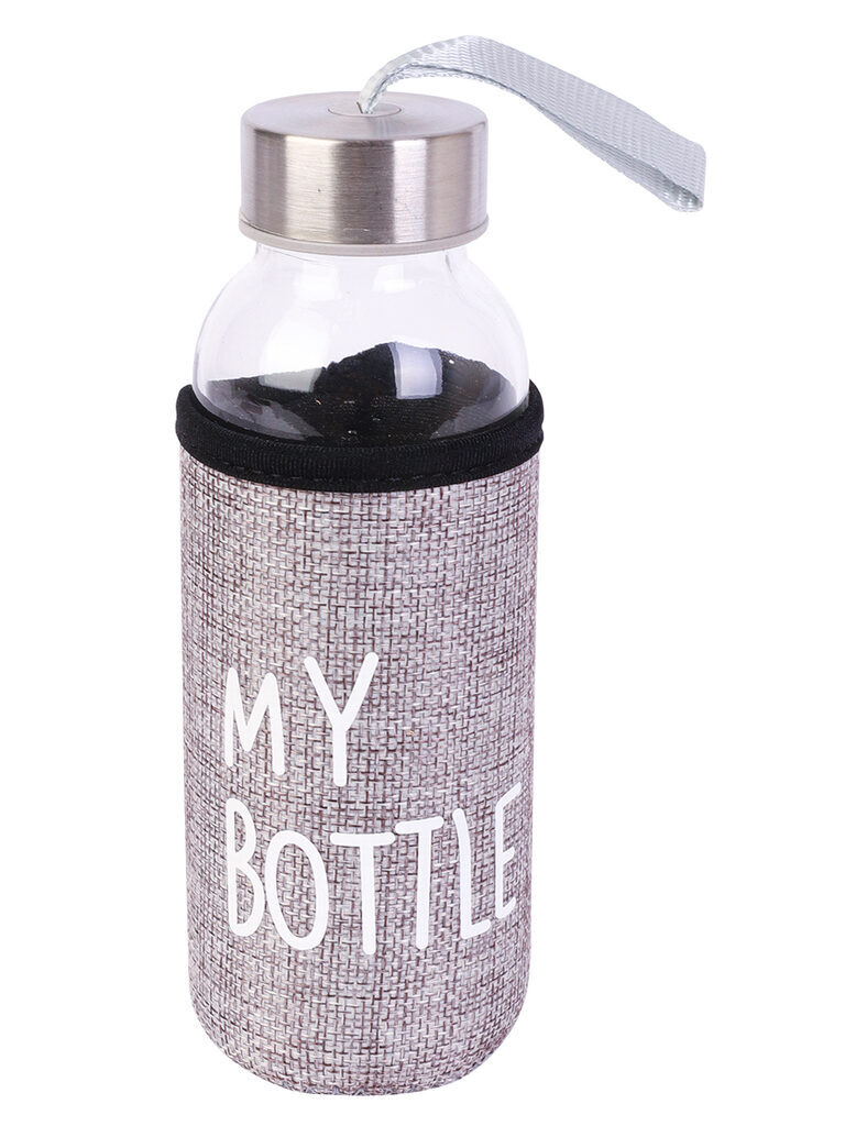 Бутылка для воды 400мл "My bottle" в чехле, серый