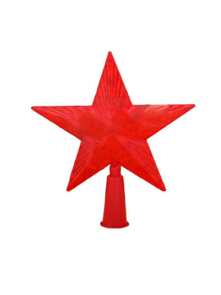 Макушка на ёлку "Красная звезда" 15*15см , 10 LED, красный