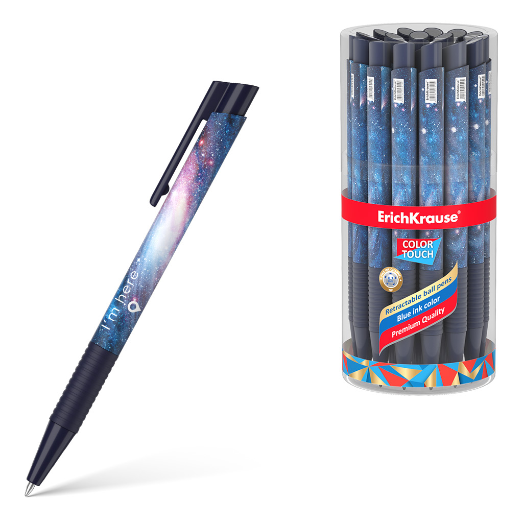 Ручка шариковая автоматическая ErichKrause ColorTouch Matic&amp;amp;Grip Space 0.7, цвет чернил сини