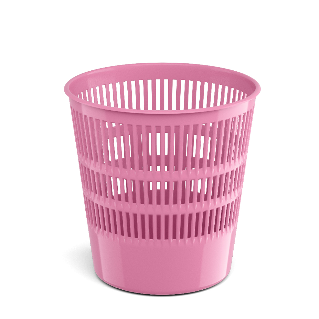 Корзина для бумаг сетчатая пластиковая ErichKrause Pastel, 12л, розовый