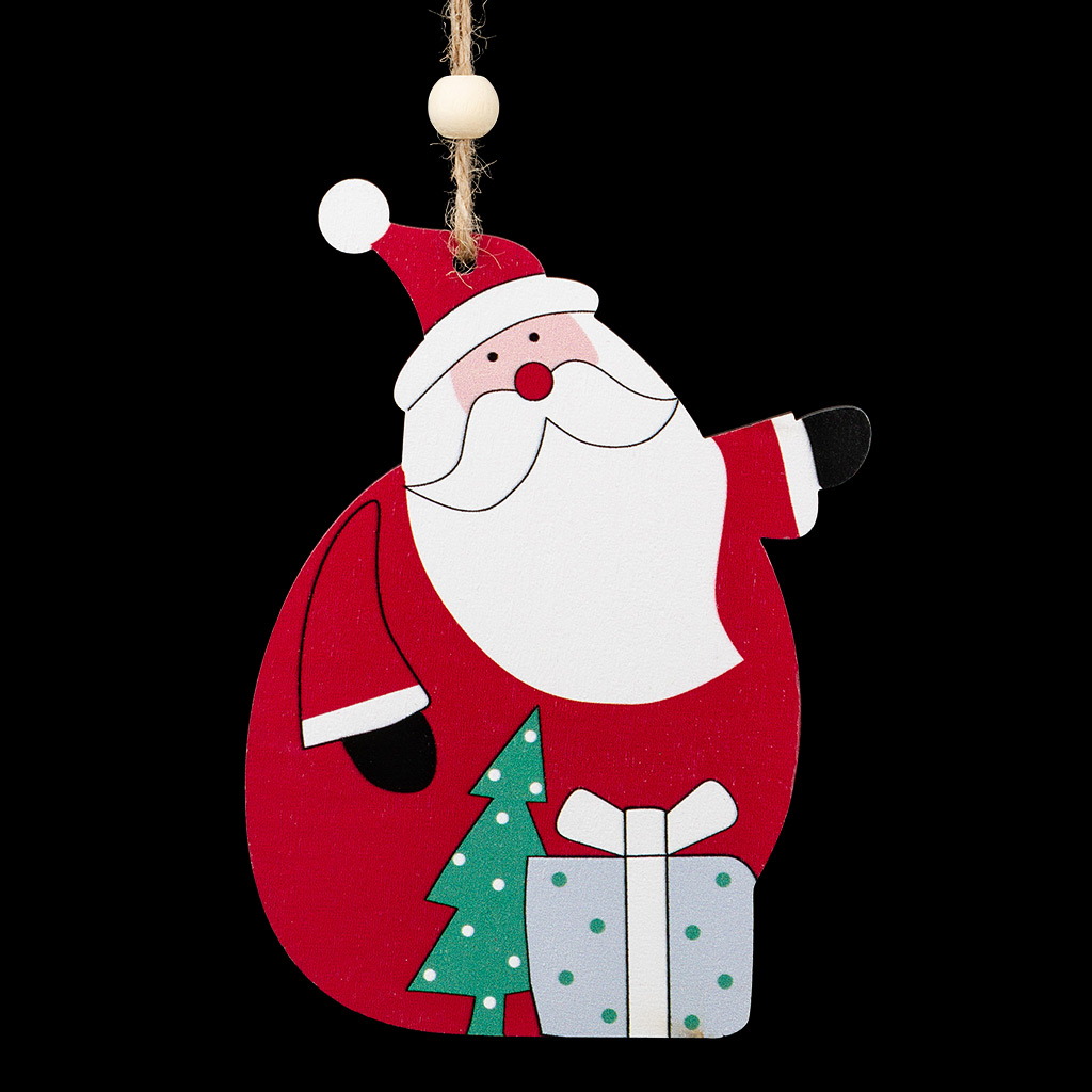 Украшение ErichKrause Decor Санта с подарками 12см, дерево