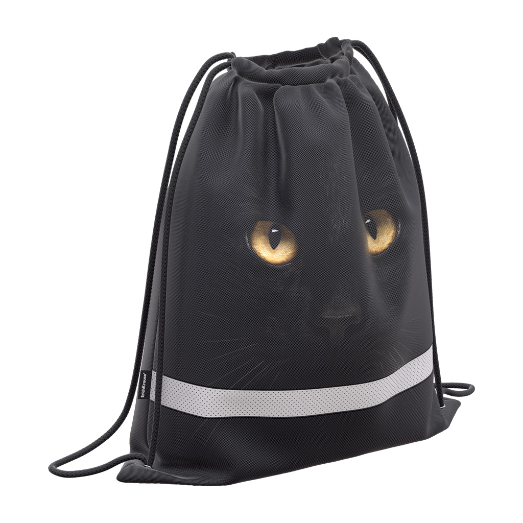 Мешок для обуви ErichKrause с боковым карманом 500х410мм Black Cat
