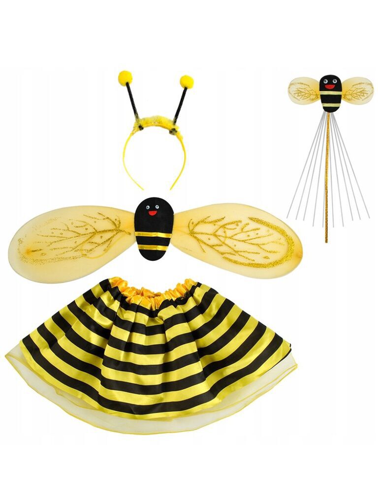Карнавальный костюм "Веселая пчёлка" юбка,крылья,ободок,палочка