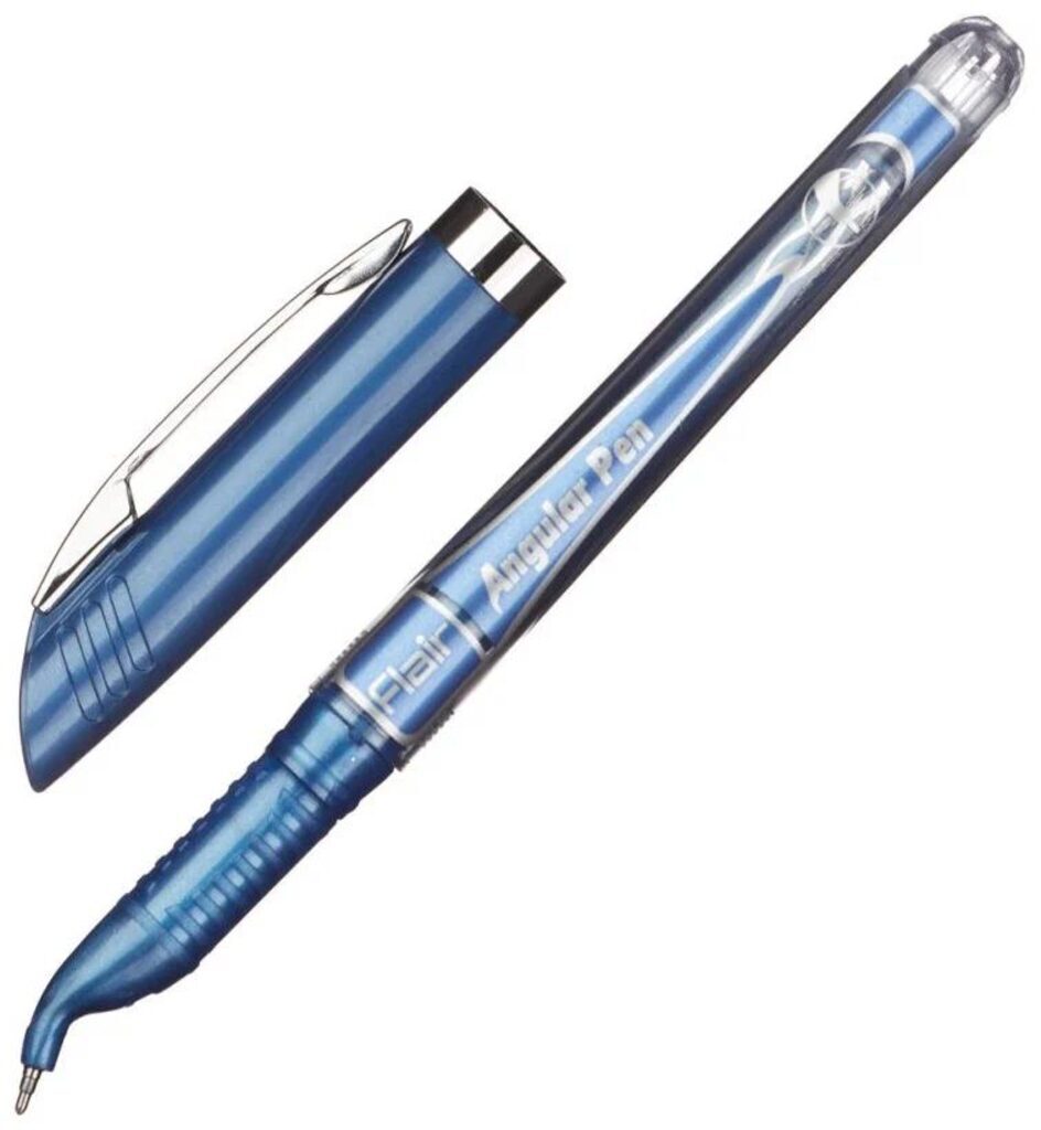 Ручка для левшей "Flair" ANGULAR шариковая, 0,7мм, синяя