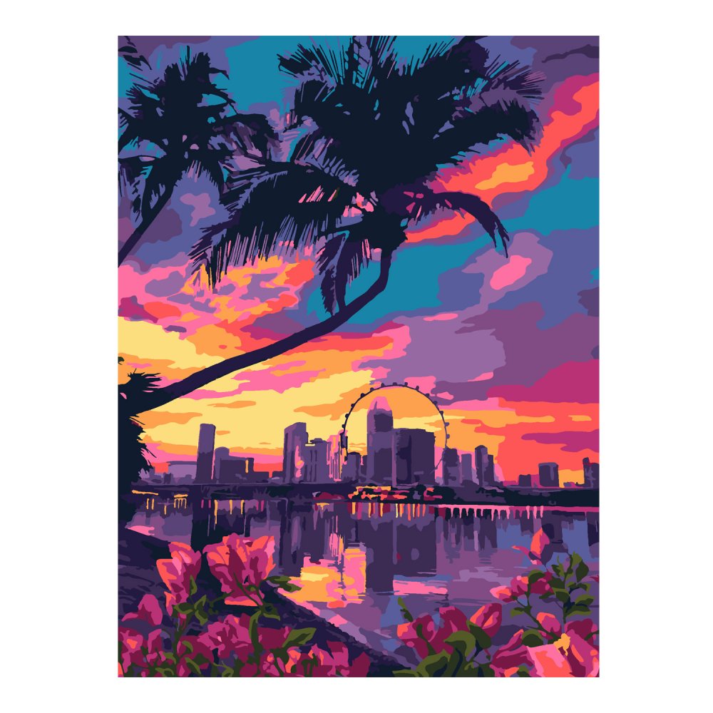 Картина по номерам на картоне 30*40см "Лето в Майами"