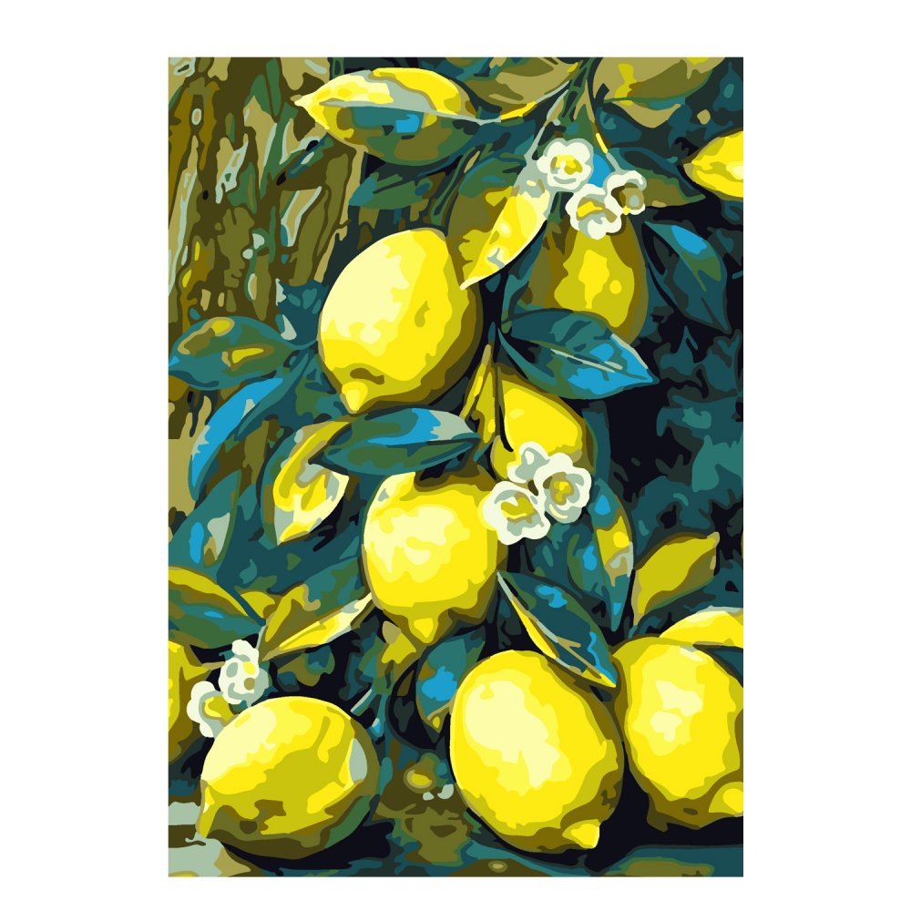 Картина по номерам на картоне 20*30см "Лимоны"