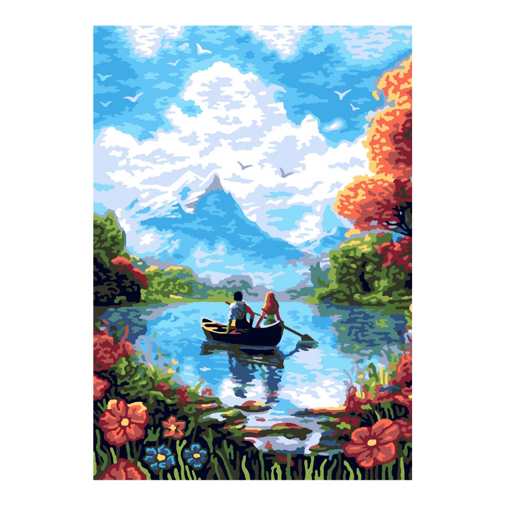 Картина по номерам на картоне 20*30см "Озеро в горах"