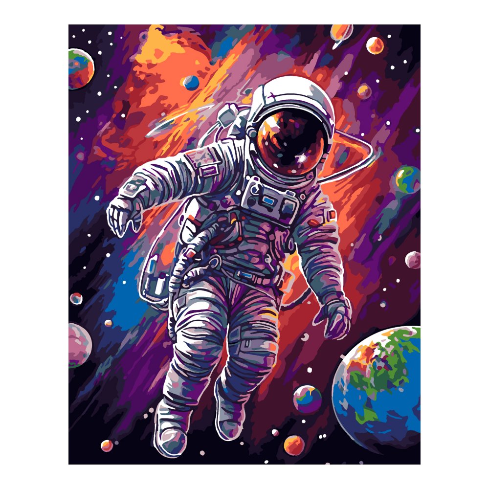 Картина по номерам на холсте 40*50см "Космонавт"
