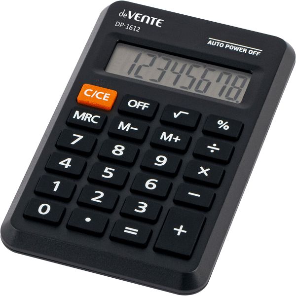 Калькулятор  12 разр. deVENTE" DP-1612  карманный, черный