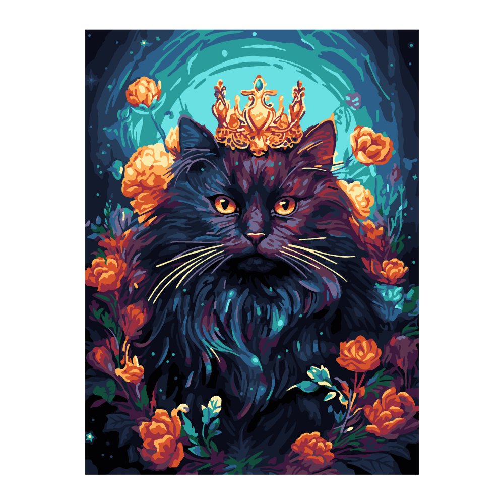 Картина по номерам на картоне 30*40см "Царь-кот"