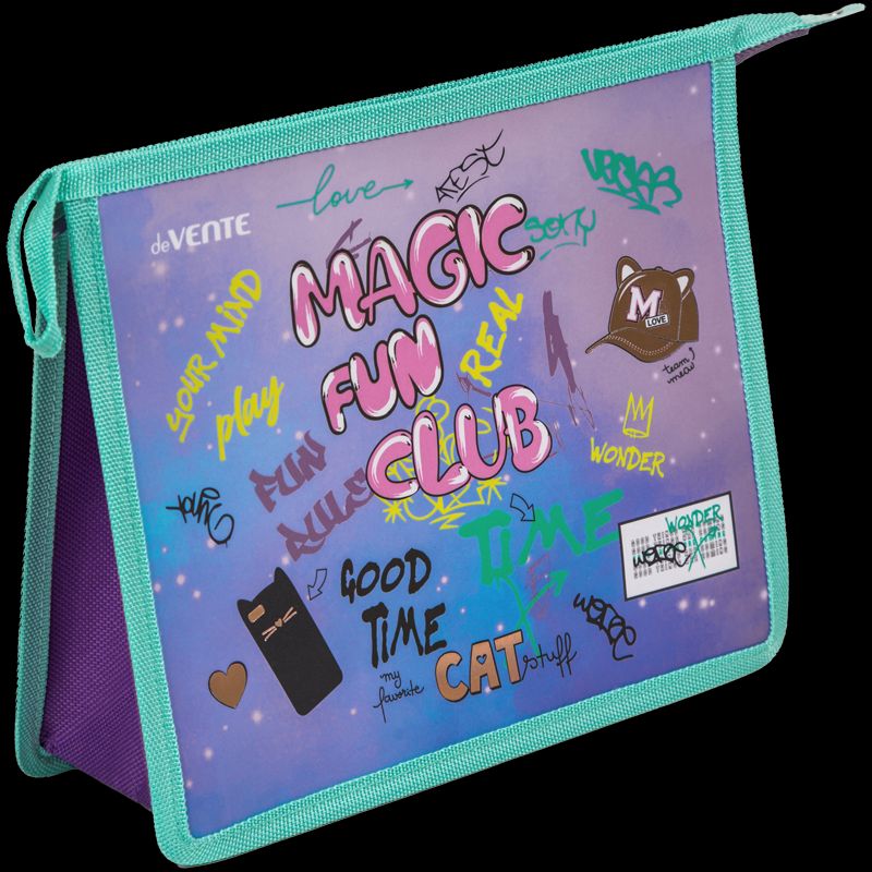 Папка д/тетрад. А5 (243x200x80) 1отд. молния сверху, пластик "Magic Club"
