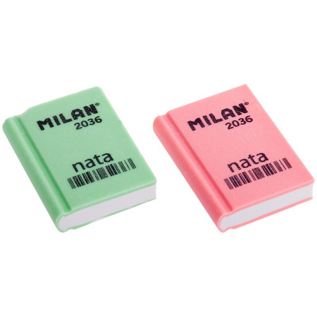 Ластик MILAN книга, из натурального каучука в форме книжки, цвет ассорти