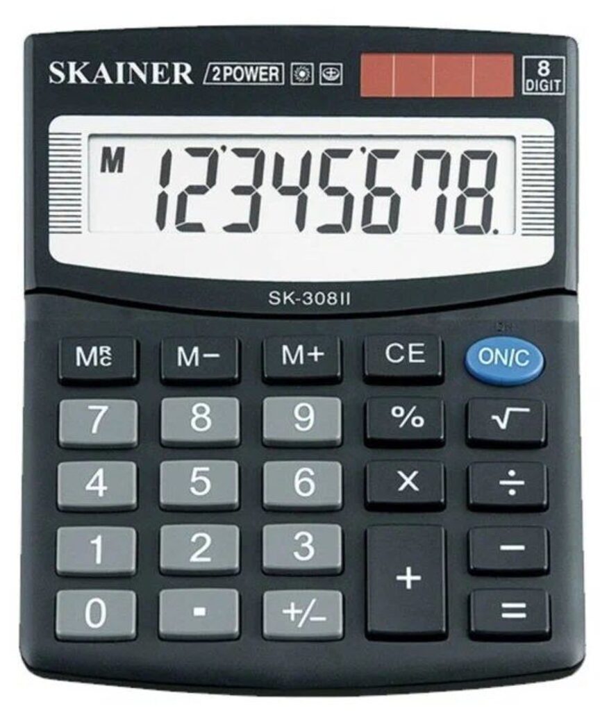 Калькулятор   8 разр. Skainer настольный  двойное питание черный (аналог SDC-805 BII)