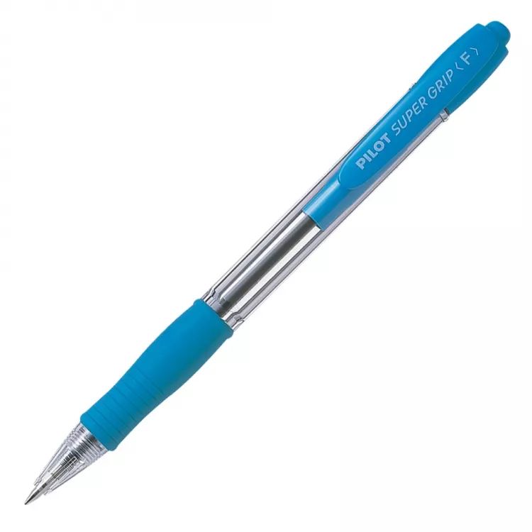 Ручка шариковая автомат. Super Grip 0.7мм син.чернила, голубой корпус