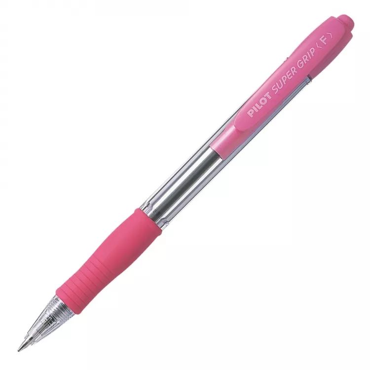 Ручка шариковая автомат. Super Grip 0.7мм син.чернила, розовый корпус