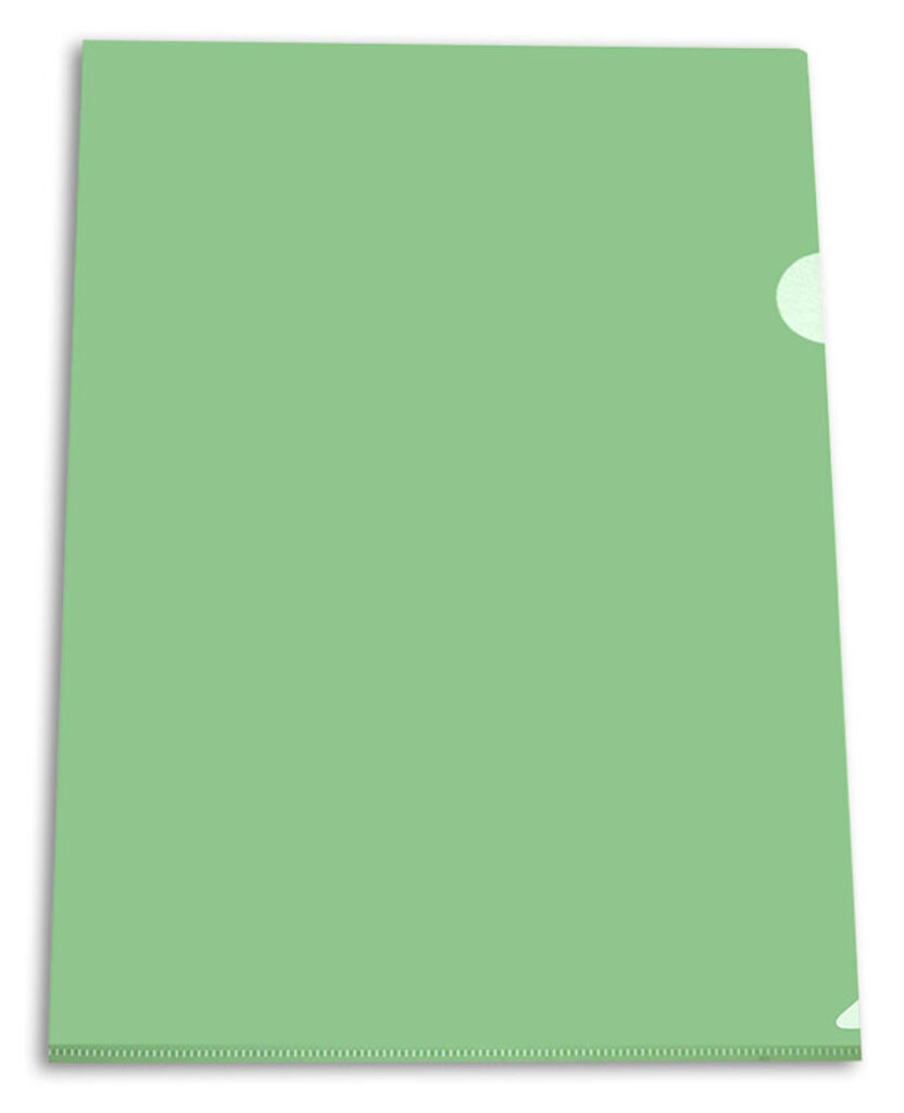 Папка уголок А4 прозр. плотн. 0,15мм зелёная