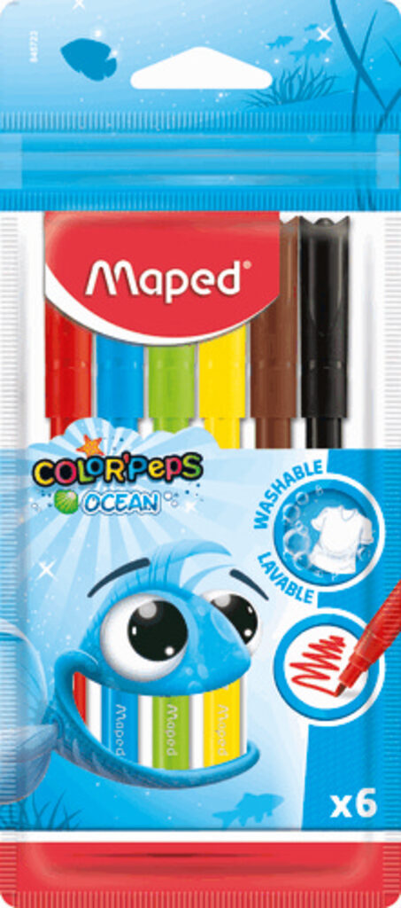 Фломастеры   6цв "Maped. Color peps ocean", суперсмываемые