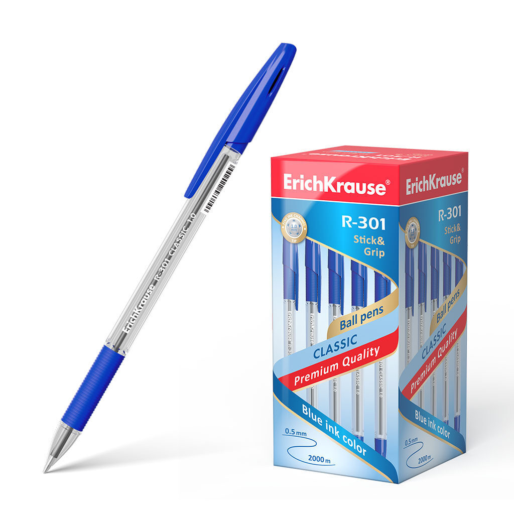 Ручка шар. ЕК R-301 1мм GRIP синяя