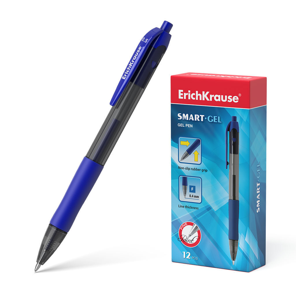 Ручка гелевая EK SMART-GEL автомат, синяя, 0,5мм, цв.корпус