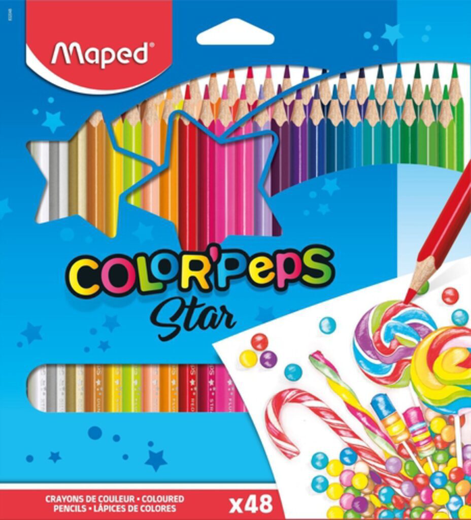Карандаши цвет. 48цв  Maped Color Peps  трехгранные, ударопрочные, карт.упак.