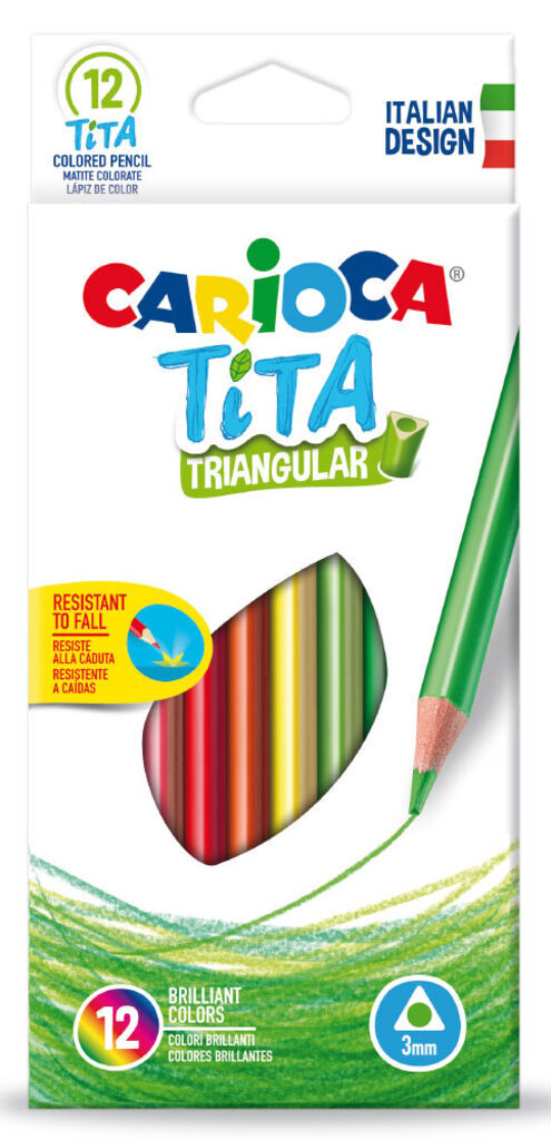 Карандаши цвет. 12цв  Carioca Tita  трехгранные, пластиковые