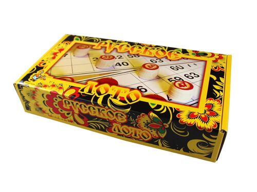 Игра настольная "Русское лото" в подарочной коробке с деревянными бочонками 7+