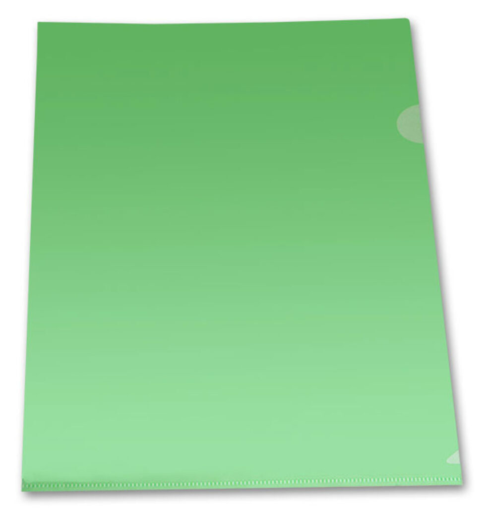 Папка уголок А4 прозр. плотн. 0,18мм зелёная
