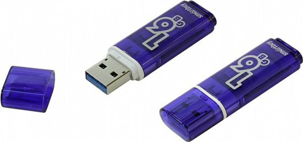 Флеш-драйв  16 GB USB 2.0 Smartbuy Glossy series Blue