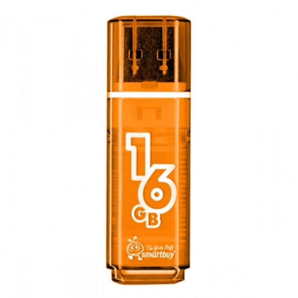 Флеш-драйв  16 GB USB 2.0 Smartbuy Glossy series Orange