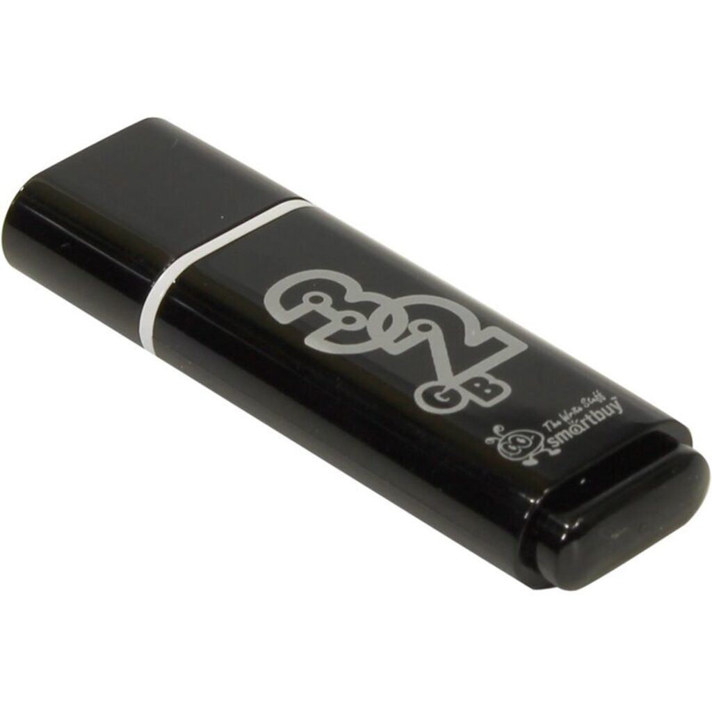 Флеш-драйв  32 GB USB 2.0 Smartbuy Glossy series Black