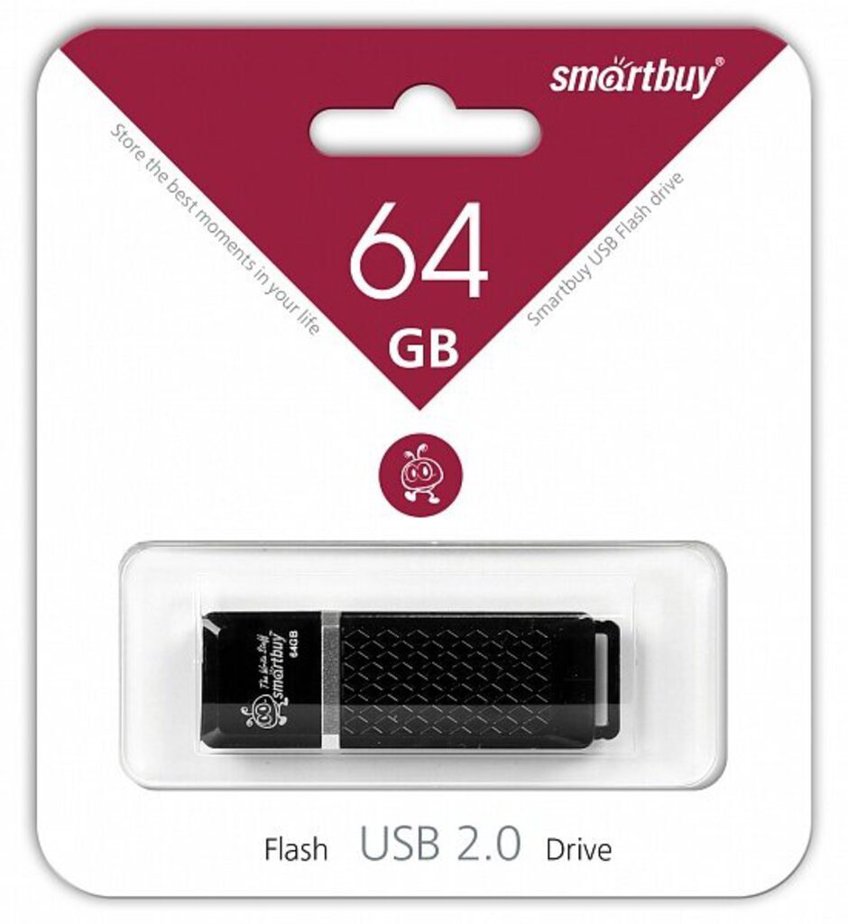 Флеш-драйв  64 GB USB 2.0 Smartbuy Quartz series Black