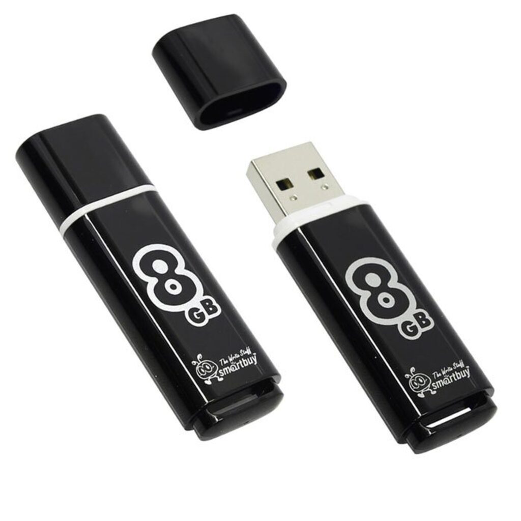 Флеш-драйв   8 GB USB Smartbuy Glossy series Black